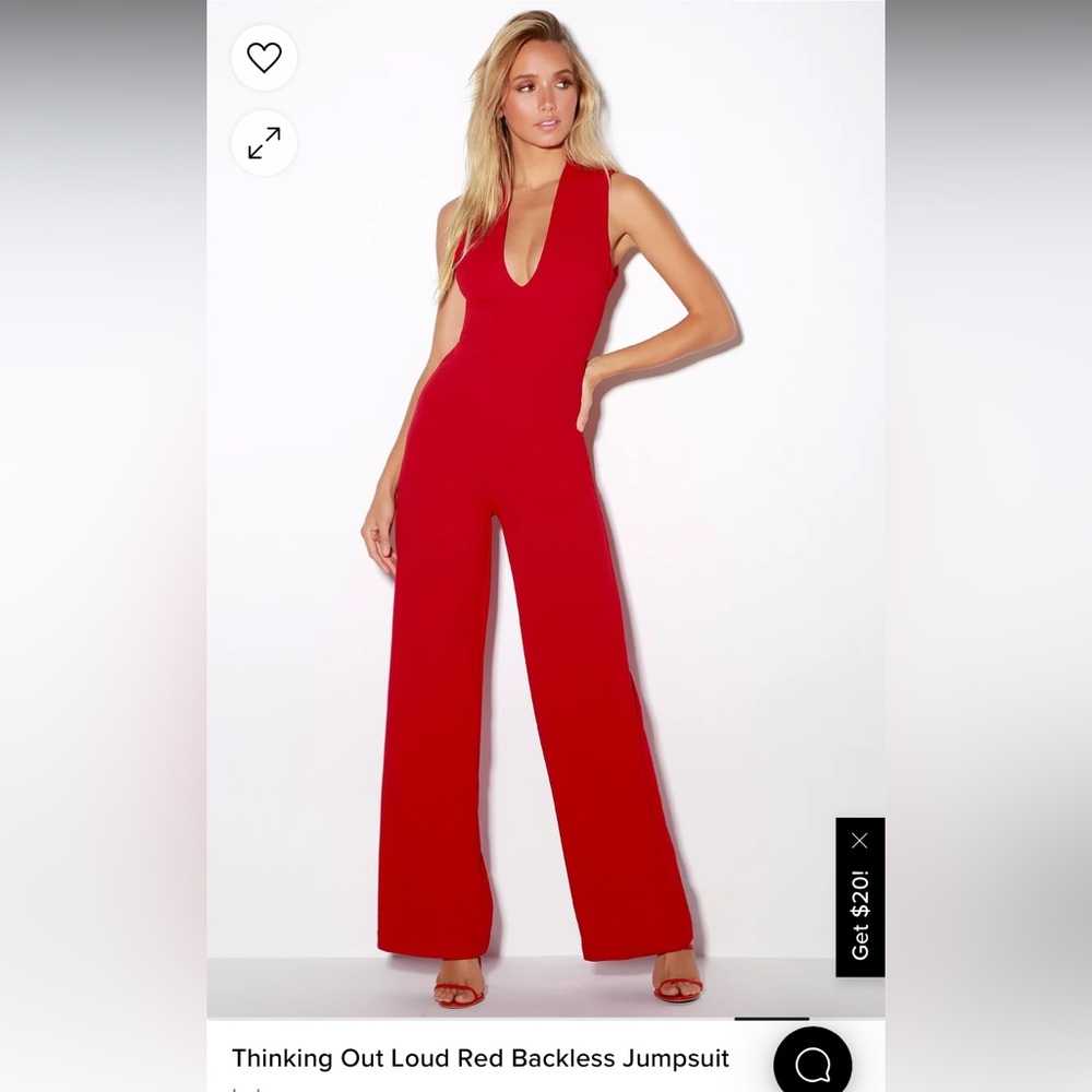 Lulus red jumpsuit open back